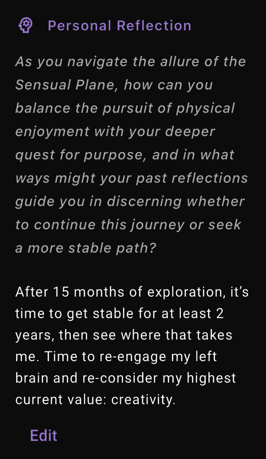 AI-generated reflection questions